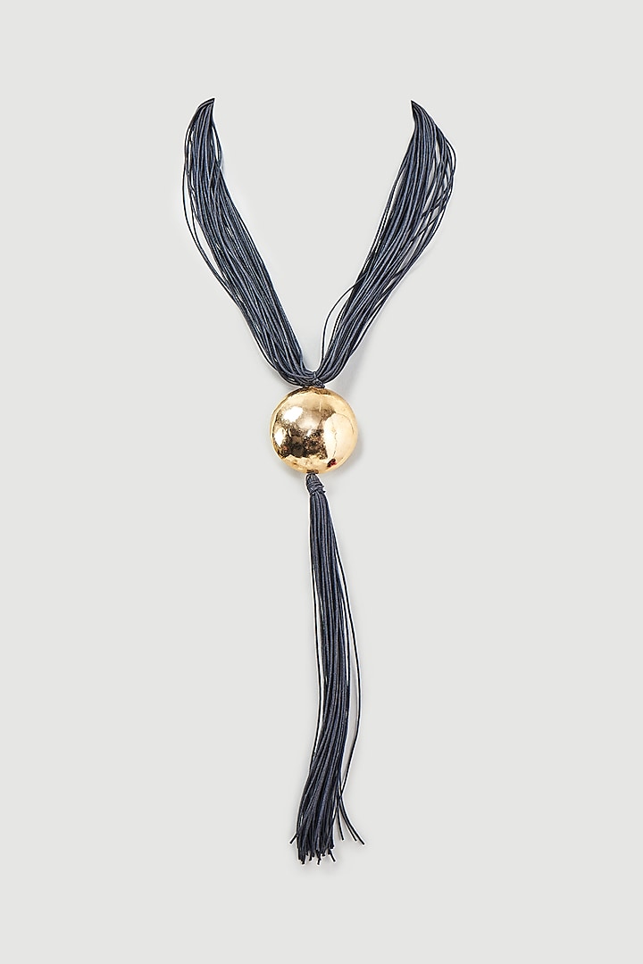 Gold Finish Pendant Necklace by ZAZA BY SOMYA