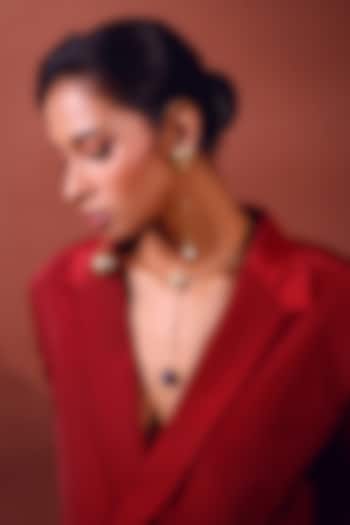 Gold Finish Gold Ball Dangler Earrings by ZAZA BY SOMYA at Pernia's Pop Up Shop