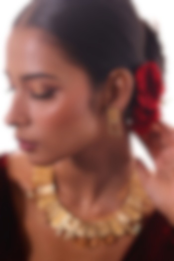 Gold Finish Skyward Stud Earrings by ZAZA BY SOMYA at Pernia's Pop Up Shop