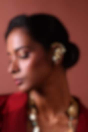 Gold Finish Floral Earcuffs by ZAZA BY SOMYA at Pernia's Pop Up Shop