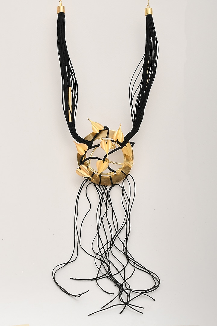 Gold Plated Handcrafted Long Necklace by ZAZA BY SOMYA at Pernia's Pop Up Shop