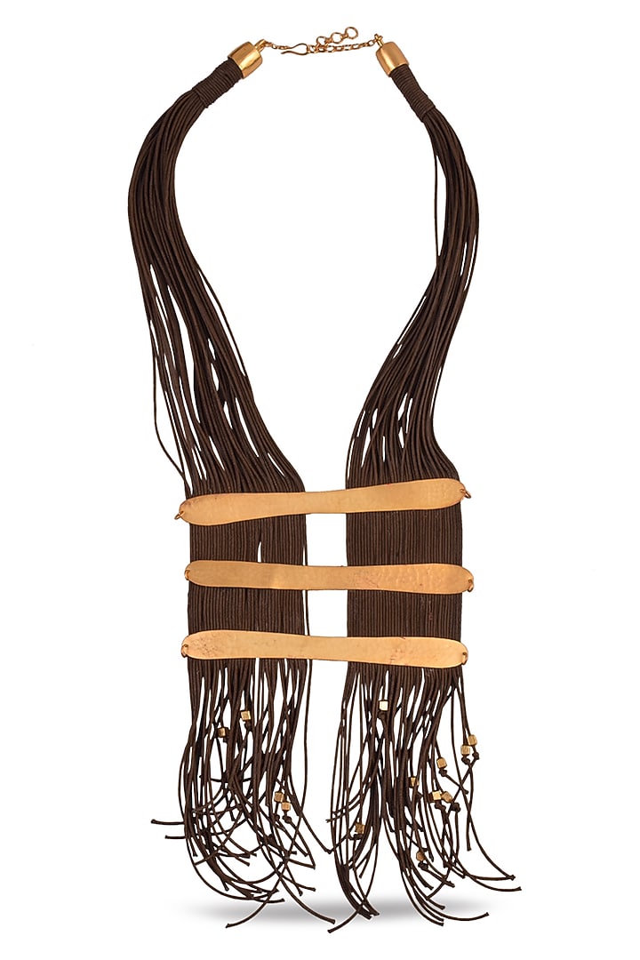 Gold Finish Handcrafted Necklace by ZAZA BY SOMYA at Pernia's Pop Up Shop