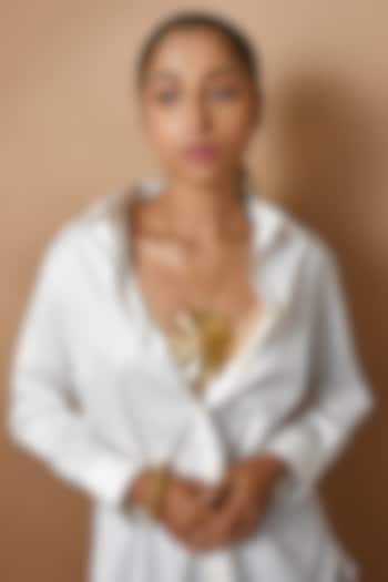 Gold Finish Long Necklace by ZAZA BY SOMYA at Pernia's Pop Up Shop