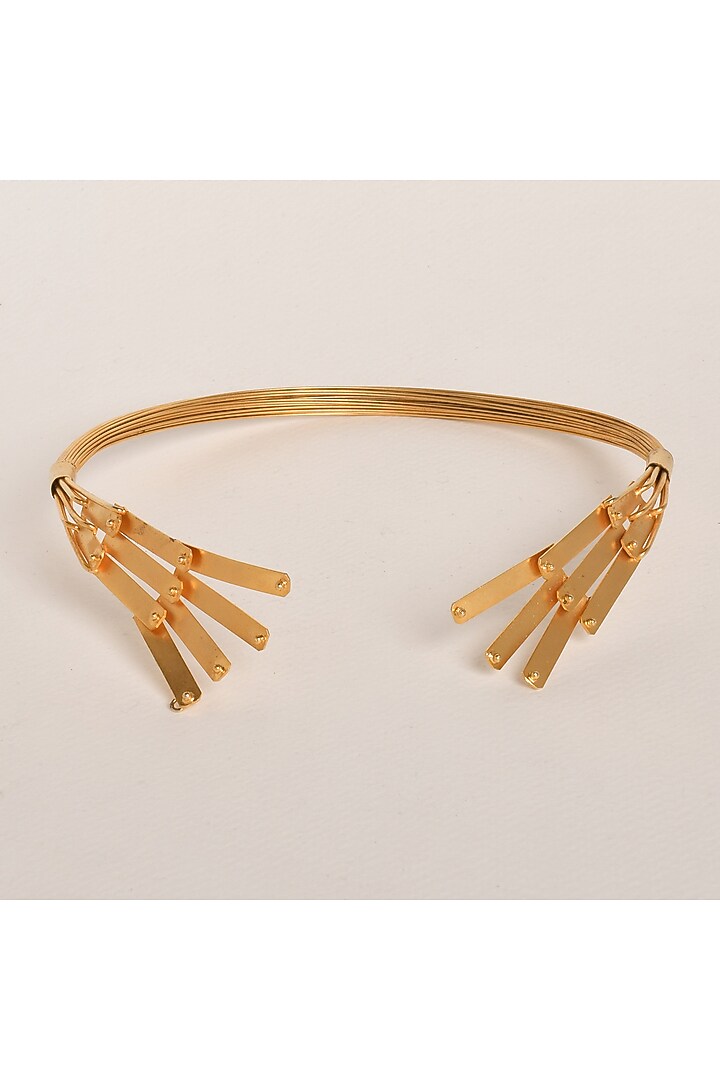 Gold Plated Handcrafted Choker Necklace by ZAZA BY SOMYA at Pernia's Pop Up Shop