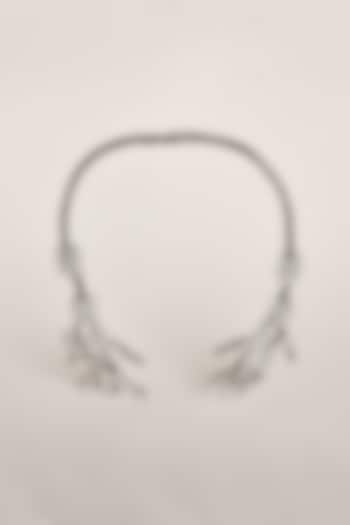 Black Rhodium Finish Zircon Necklace by ZAZA BY SOMYA at Pernia's Pop Up Shop