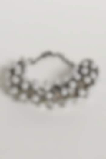 Black Rhodium Finish Pearl Bracelet by ZAZA BY SOMYA at Pernia's Pop Up Shop