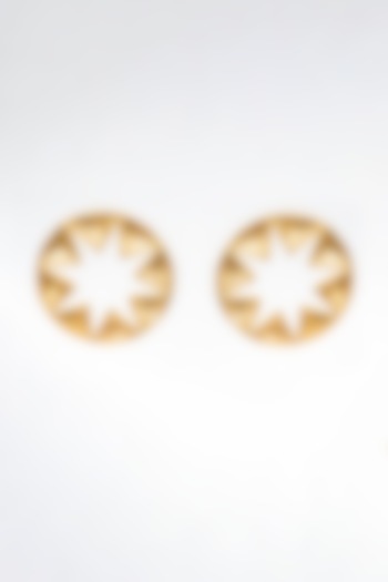 Gold Finish Star-Shaped Cut-Out Stud Earrings by ZAZA BY SOMYA at Pernia's Pop Up Shop