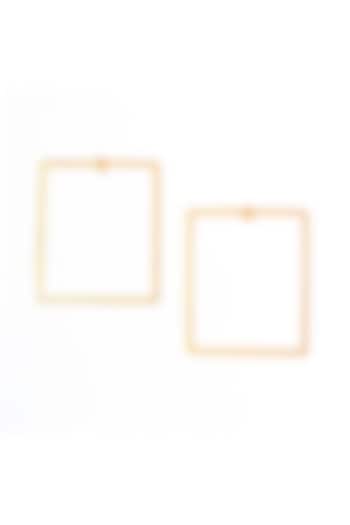 Gold Finish Square Thrill Earrings by ZAZA BY SOMYA at Pernia's Pop Up Shop