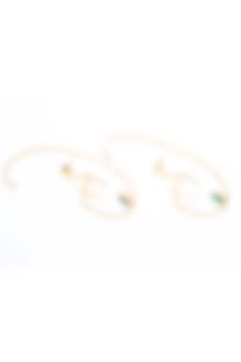 Matte Gold Finish Green Zircon Ear Cuff by ZAZA BY SOMYA at Pernia's Pop Up Shop
