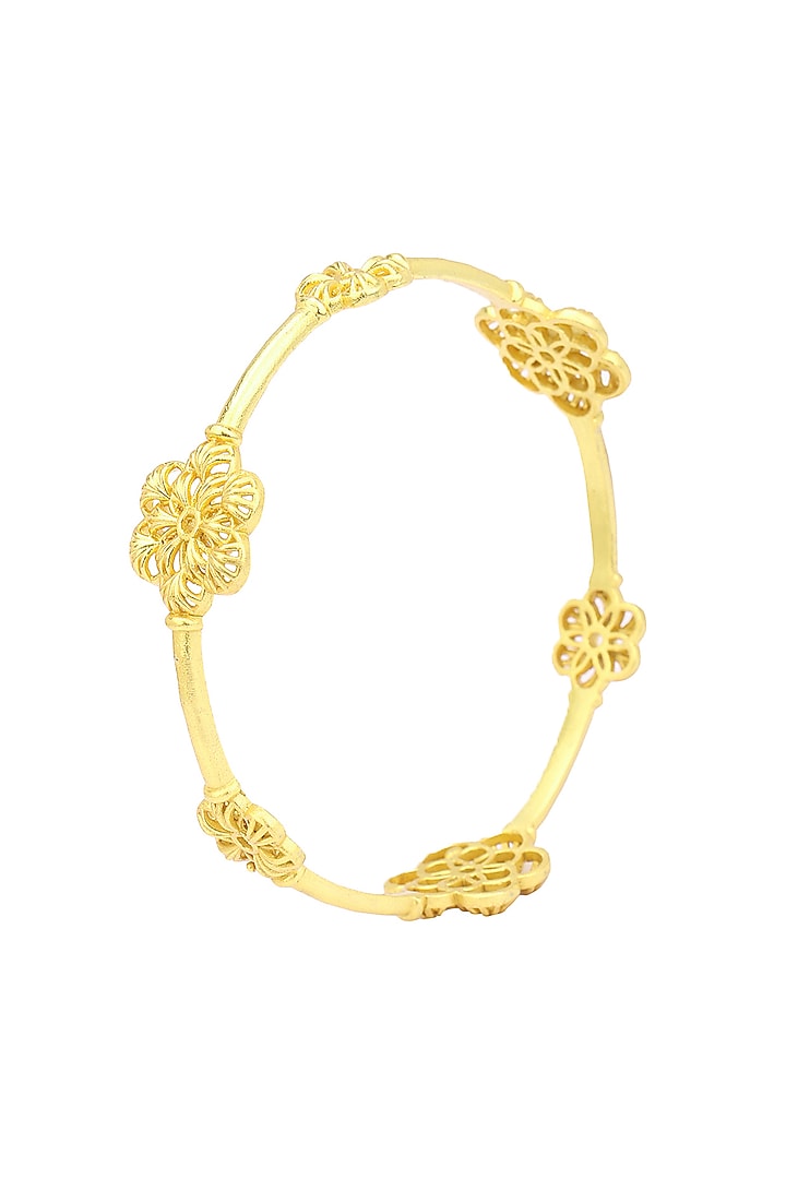 Gold plated flower motif bangle available only at Pernia's Pop Up Shop.