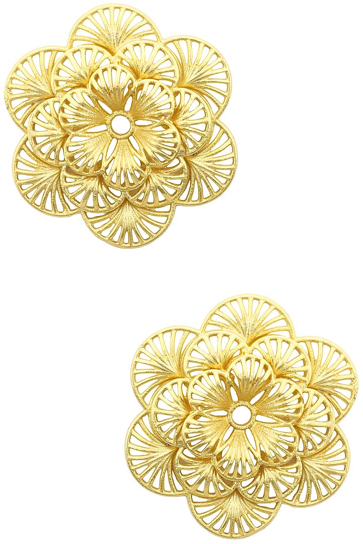 Gold plated flower earrings available only at Pernia's Pop Up Shop.