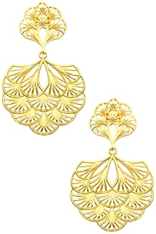 Gold plated multi-layer petal earrings available only at Pernia's Pop ...
