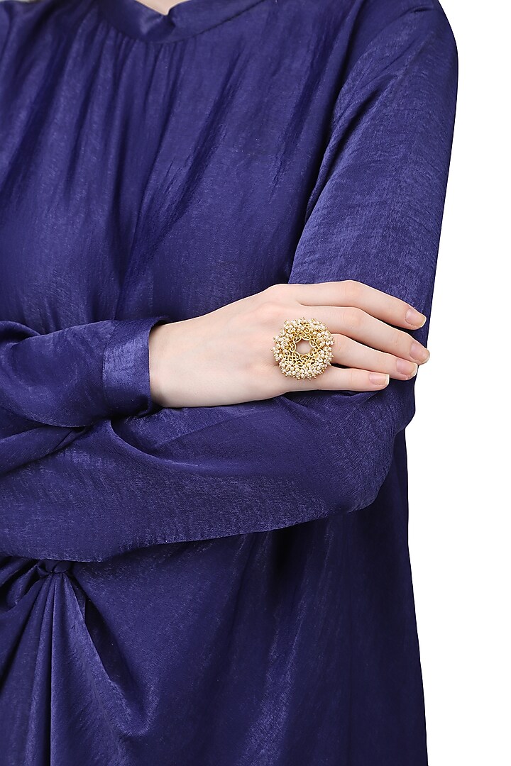 Gold plated pearl beads ring available only at Pernia's Pop Up Shop.