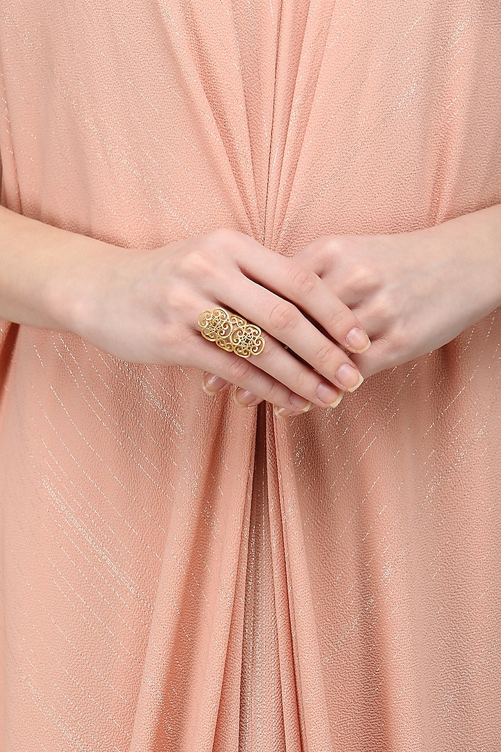 Gold Plated Filigree Ring by Zariin