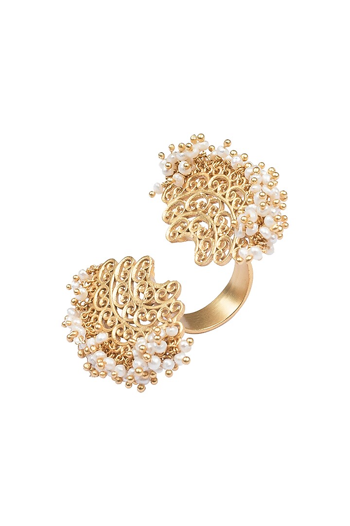 Gold plated pearl beads ring available only at Pernia's Pop Up Shop.