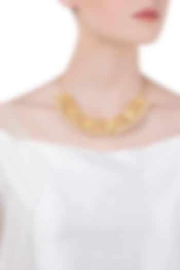 Gold Plated Pearl Bead Necklace by Zariin