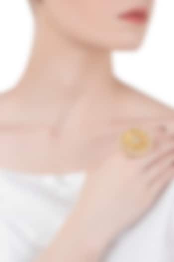 Gold plated mother of pearl ring available only at Pernia's Pop Up Shop.