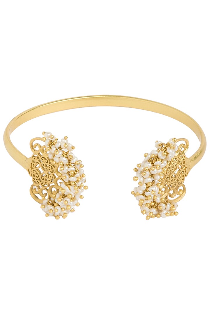 Gold plated small pearl beads bangle available only at Pernia's Pop Up Shop.