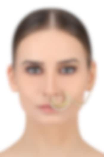 Zariin presents Gold plated pearls hanging nose ring/nath available only at Pernia's Pop Up Shop.