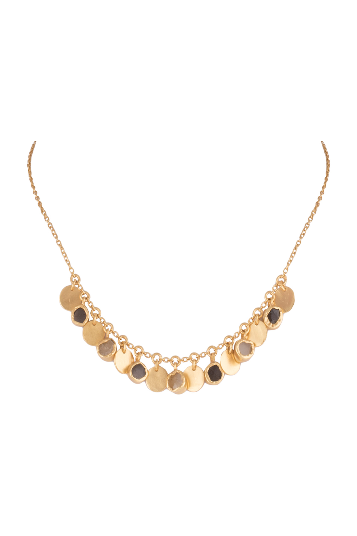 22Kt Gold Plated Citrine Stone & Smoky Topaz by Zariin