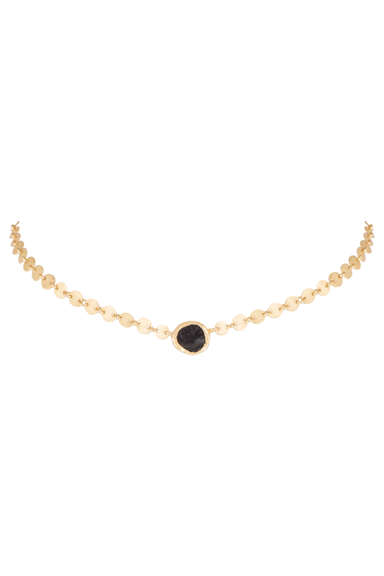 22Kt Gold Plated Smoky Topaz Choker Necklace by Zariin