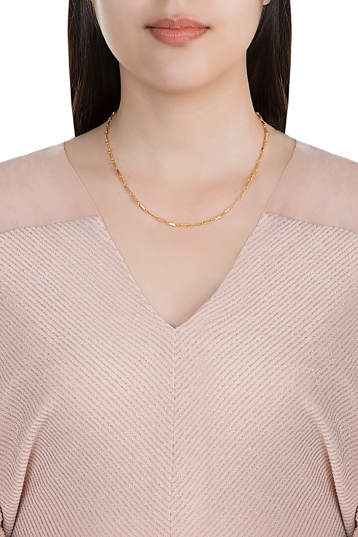 22Kt Gold Plated Chain Necklace by Zariin