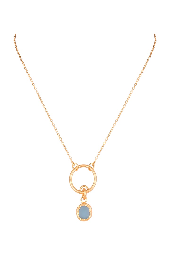 22Kt Gold Plated Blue Topaz Necklace by Zariin at Pernia's Pop Up Shop