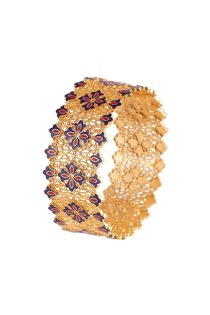 Gold Plated Meenakari Pearl Choker Necklace Set In Gift Box by Zariin at Pernia's Pop Up Shop