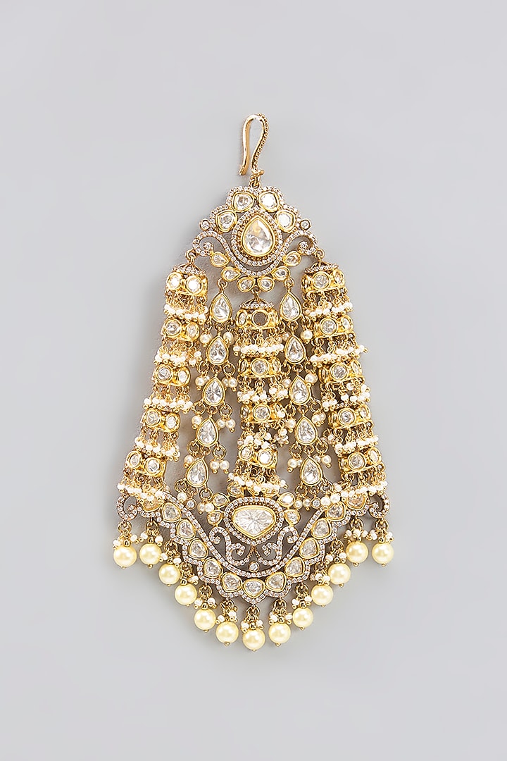 Two Tone Finish Kundan Polki & Pearl Pasa by Zevar by Geeta at Pernia's Pop Up Shop
