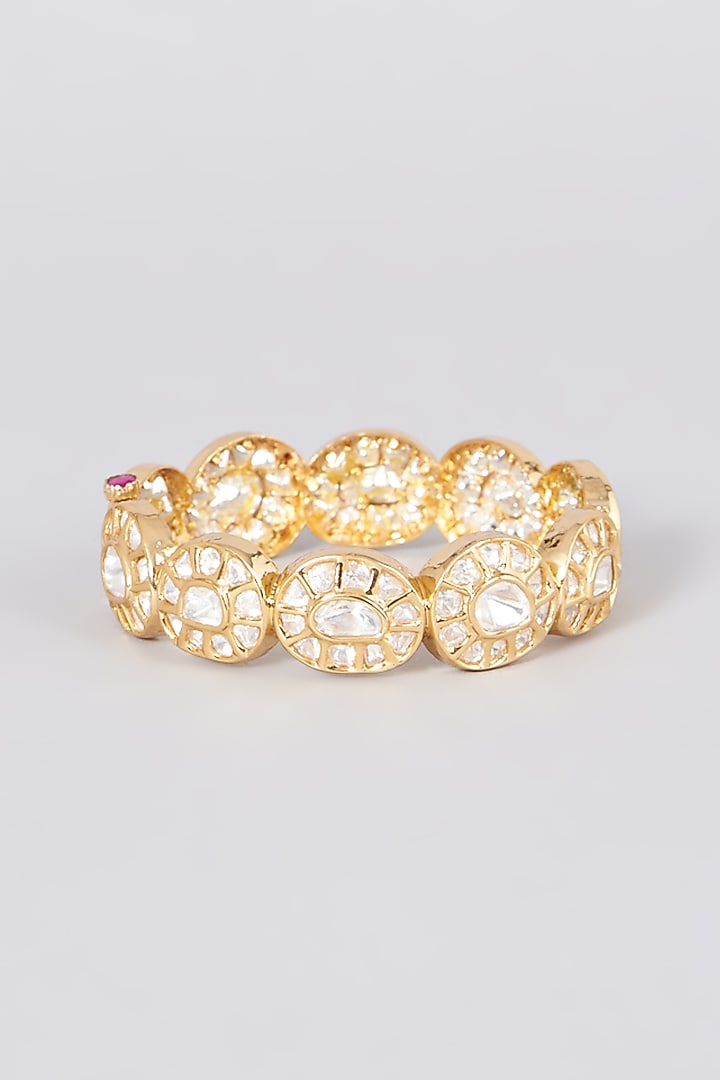 Gold Plated Kundan Polki Kada by Zevar By Geeta at Pernia's Pop Up Shop