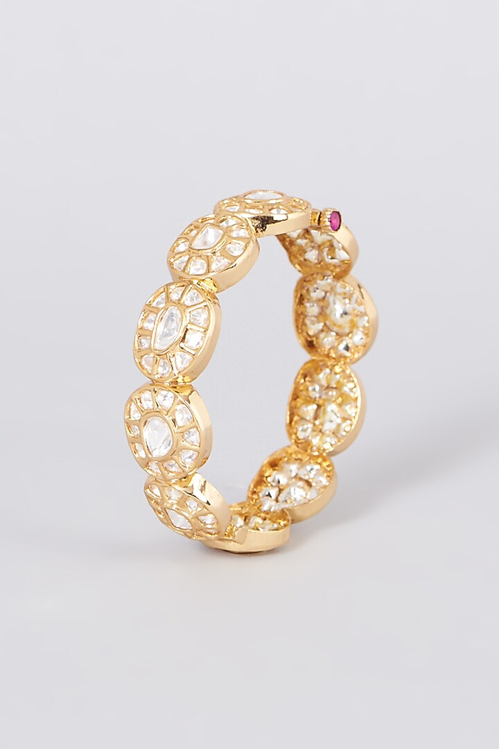 Gold Plated Kundan Polki Kada by Zevar By Geeta at Pernia's Pop Up Shop