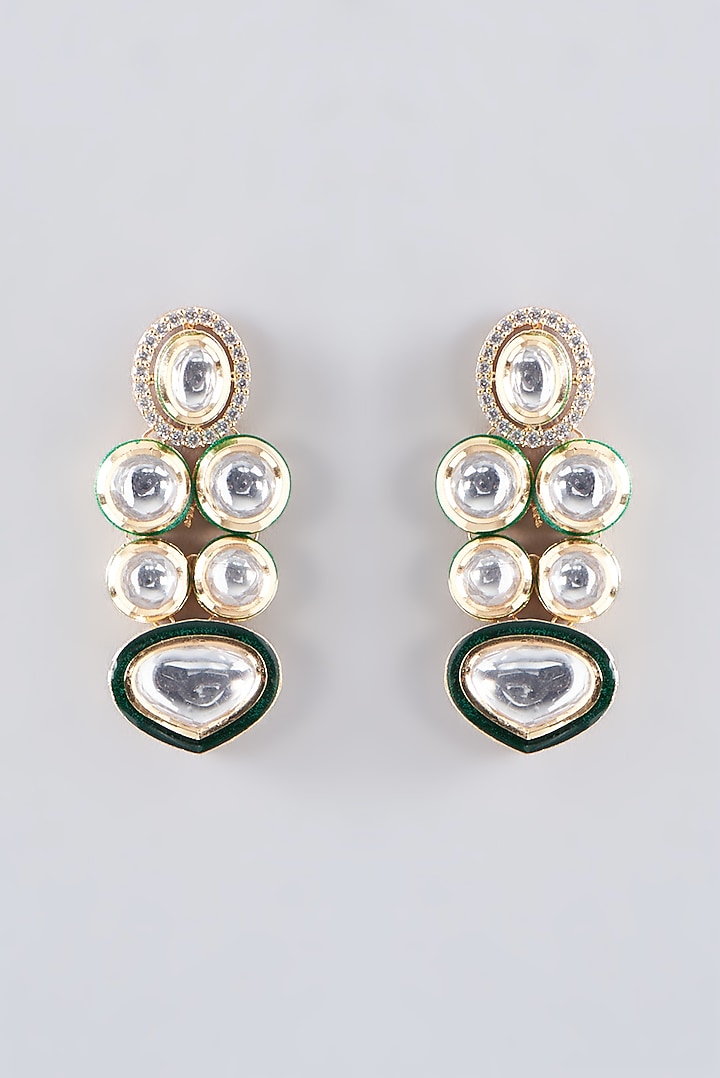 Gold Plated Kundan Polki Necklace Set by Zevar by Geeta at Pernia's Pop Up Shop