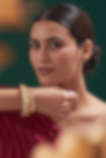 Gold Plated Kundan Polki Kada by Zevar by Geeta at Pernia's Pop Up Shop