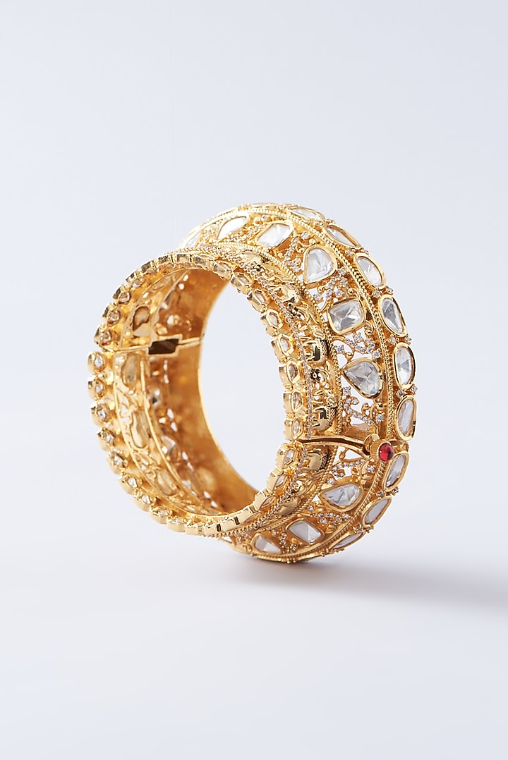 Gold Plated Kundan Polki Kada by Zevar by Geeta at Pernia's Pop Up Shop