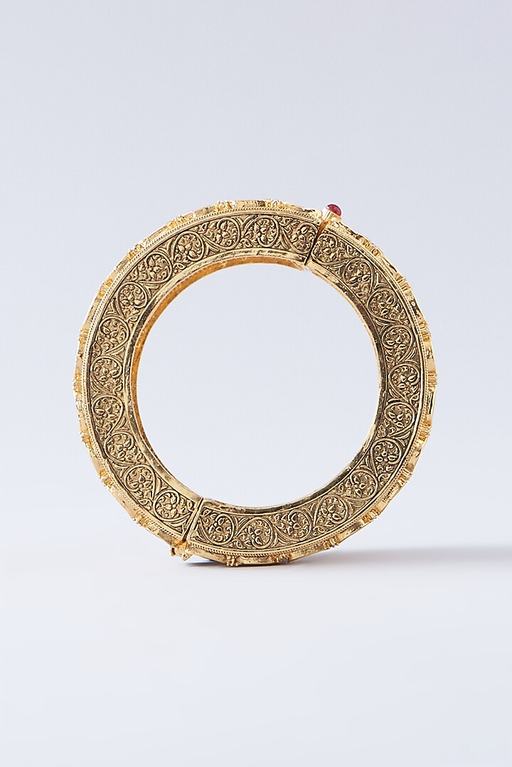 Gold Plated Kundan Polki Kada by Zevar by Geeta at Pernia's Pop Up Shop