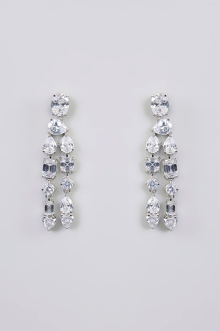 White Finish Diamond Choker Necklace Set by Zevar By Geeta at Pernia's Pop Up Shop