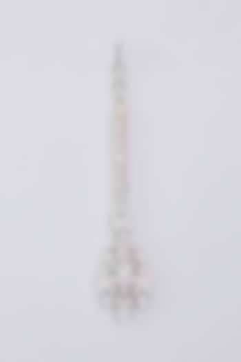 White Finish Diamond Maangtikka by Zevar By Geeta at Pernia's Pop Up Shop