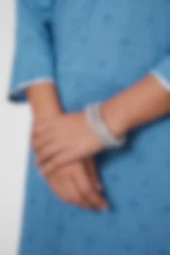 White Finish Diamond Bangles (Set of 4) by Zevar By Geeta at Pernia's Pop Up Shop