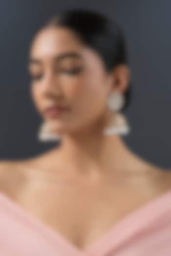 Gold Finish Kundan Polki Jhumka Earrings by Zevar By Geeta at Pernia's Pop Up Shop