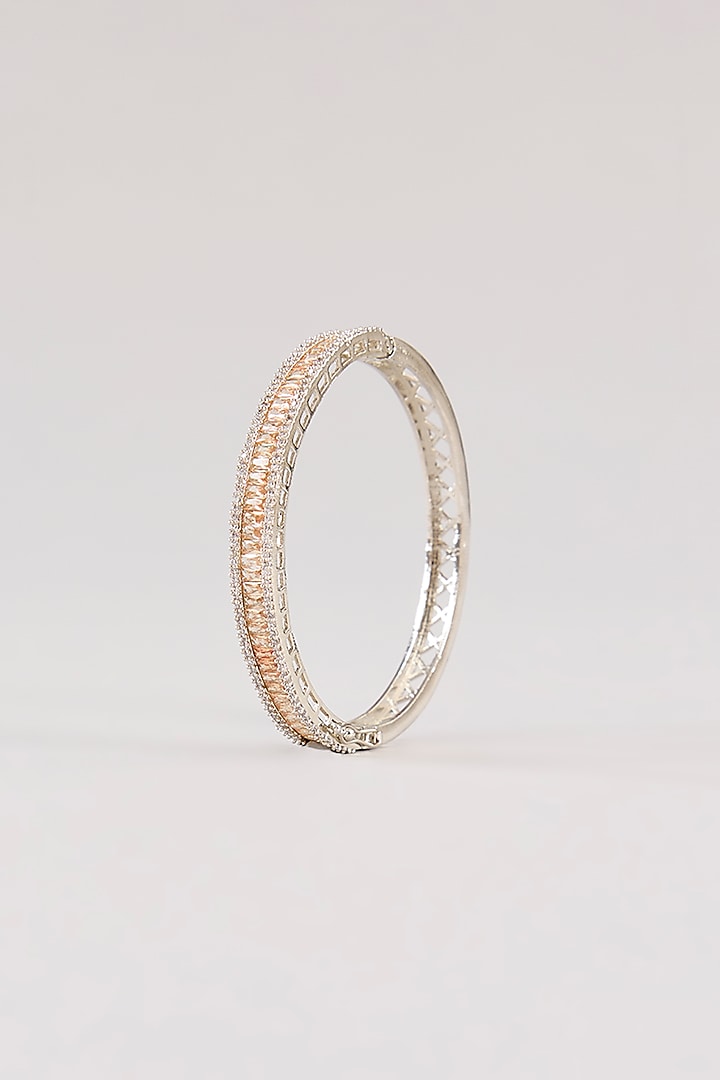 White Finish Diamond Kada by Zevar By Geeta at Pernia's Pop Up Shop