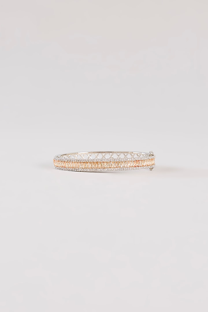 White Finish Diamond Kada by Zevar By Geeta at Pernia's Pop Up Shop