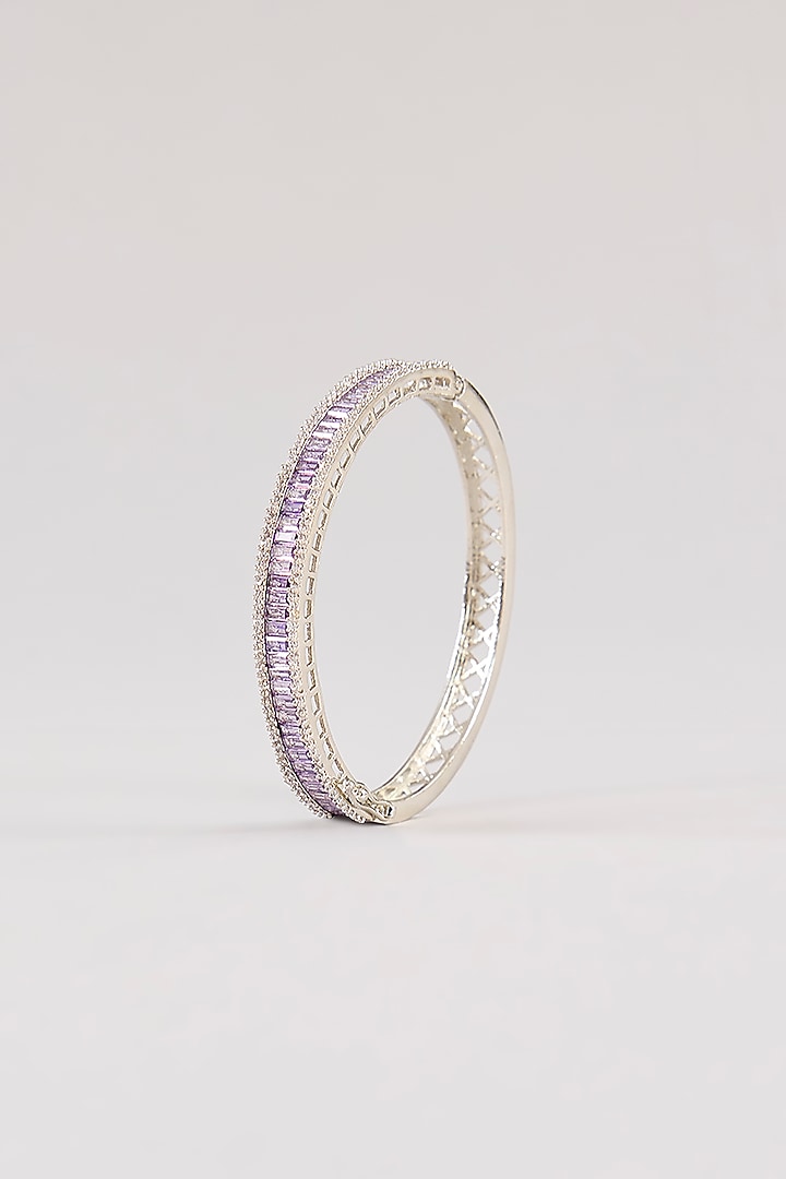 White Finish Diamond Kada by Zevar By Geeta at Pernia's Pop Up Shop
