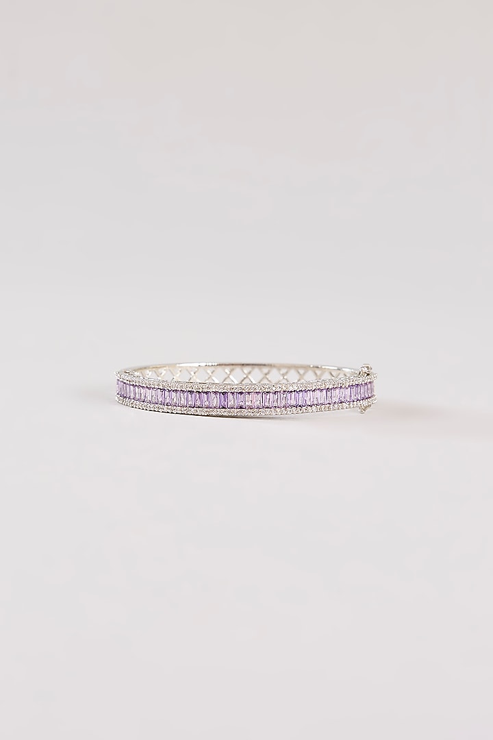 White Finish Diamond Kada by Zevar By Geeta at Pernia's Pop Up Shop