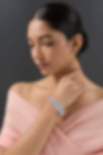 White Finish Diamond Kada by Zevar By Geeta at Pernia's Pop Up Shop