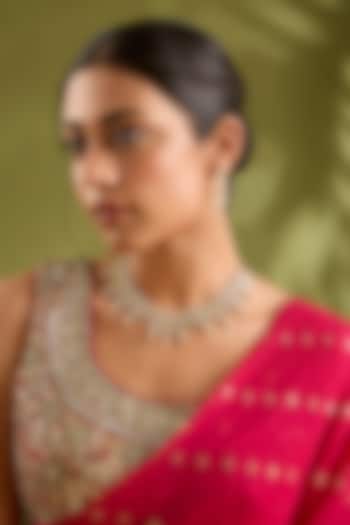 Gold Finish Jadau Necklace Set by Zevar By Geeta at Pernia's Pop Up Shop