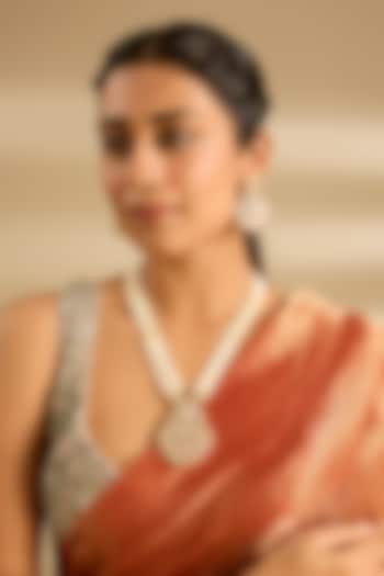 Gold Finish Jadau Long Necklace Set by Zevar By Geeta at Pernia's Pop Up Shop