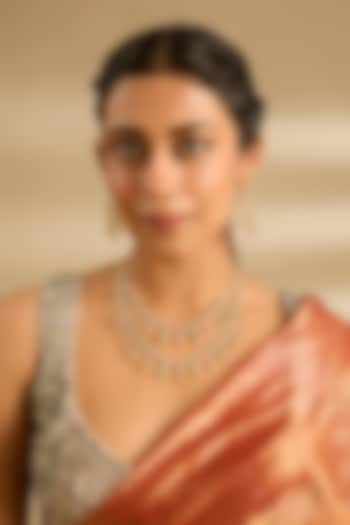 Gold Finish Jadau Long Necklace Set by Zevar By Geeta at Pernia's Pop Up Shop