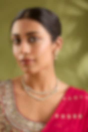 Gold Finish Jadau Necklace Set by Zevar By Geeta at Pernia's Pop Up Shop