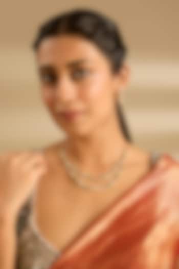 Gold Finish Jadau Long Necklace Set by Zevar By Geeta at Pernia's Pop Up Shop