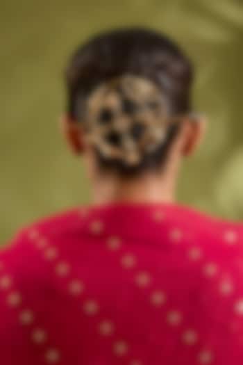 Gold Finish Kundan Polki & Multi-Colored Stone Hair Bun by Zevar by Geeta at Pernia's Pop Up Shop